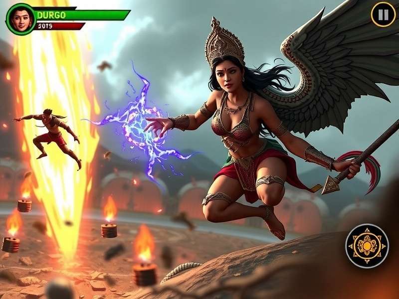 Durga and her divine companions